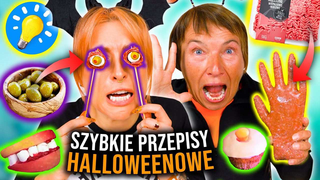 MIĘSNA RĘKA, KROSTA, OCZY 😱 Testujemy dziwne jedzenie na Halloween! Agnieszka Grzelak Vlog z mamą