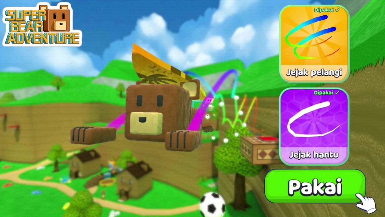 CARA GRATIS MENDAPATKAN JEJAK PELANGI DAN SEMUA ITEM YANG TERKUNCI DI SUPER BEAR ADVENTURE