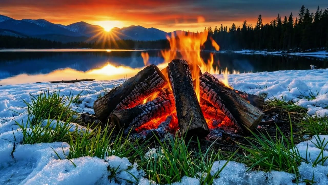 Quiet Campfire by the Lake | ASMR Sleep Ambience