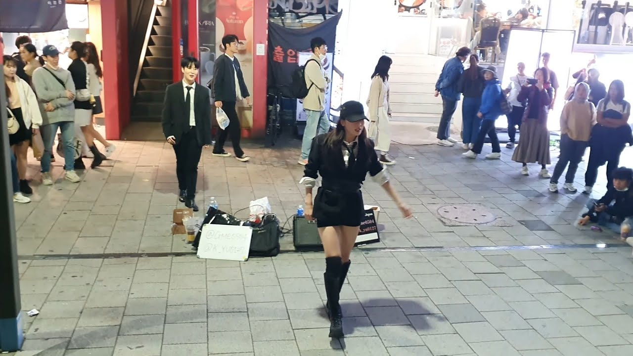 [STREET ARTIST] YU KAGAWA & HYOJIN. INTERACTIVE HONGDAE BUSKING. 231025.