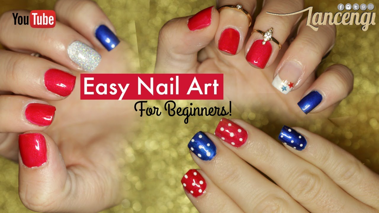 DIY Cute & Easy Nail Art Polish Designs for Beginners! - 4th of July
