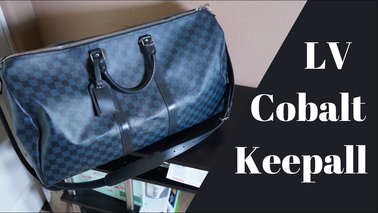 Обзор и примерка Louis Vuitton Damier Cobalt Keepall Bandouliere 55