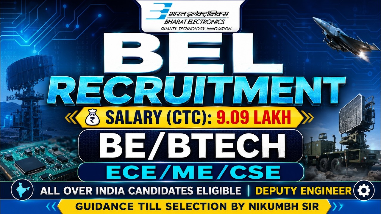 BEL DEPUTY ENGINEER RECRUITMENT 2026 | PSU JOB WITHOUT GATE EXAM #withoutgate