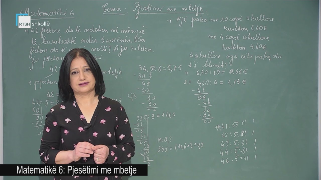 Matematikë 6 - Pjesëtimi me mbetje