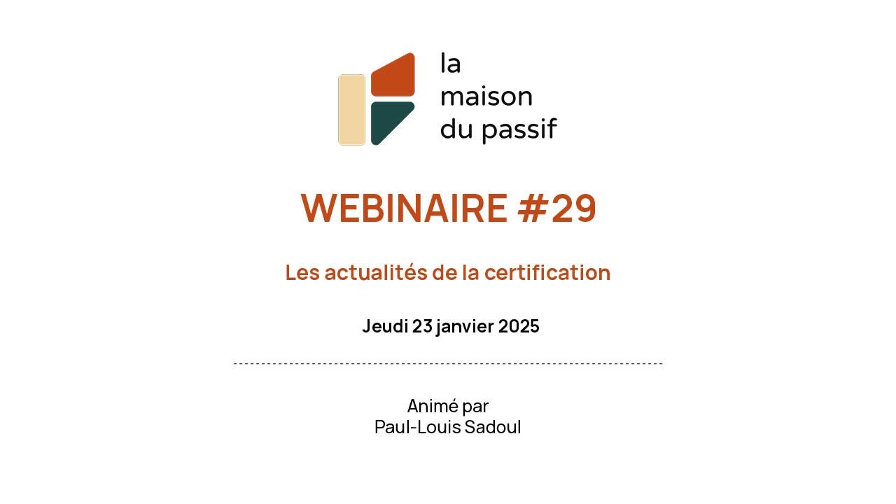 Webinaire #29 : Les actualités de la certification.
