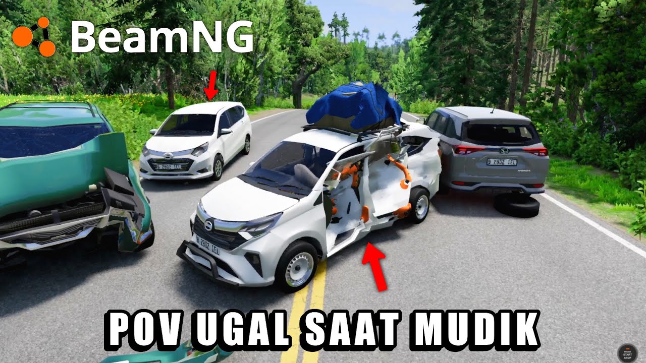 Makanya Kalo bawa Mobil Jangan Ugal, Apa Lagi Pas Mudik - BeamNG Drive Indonesia