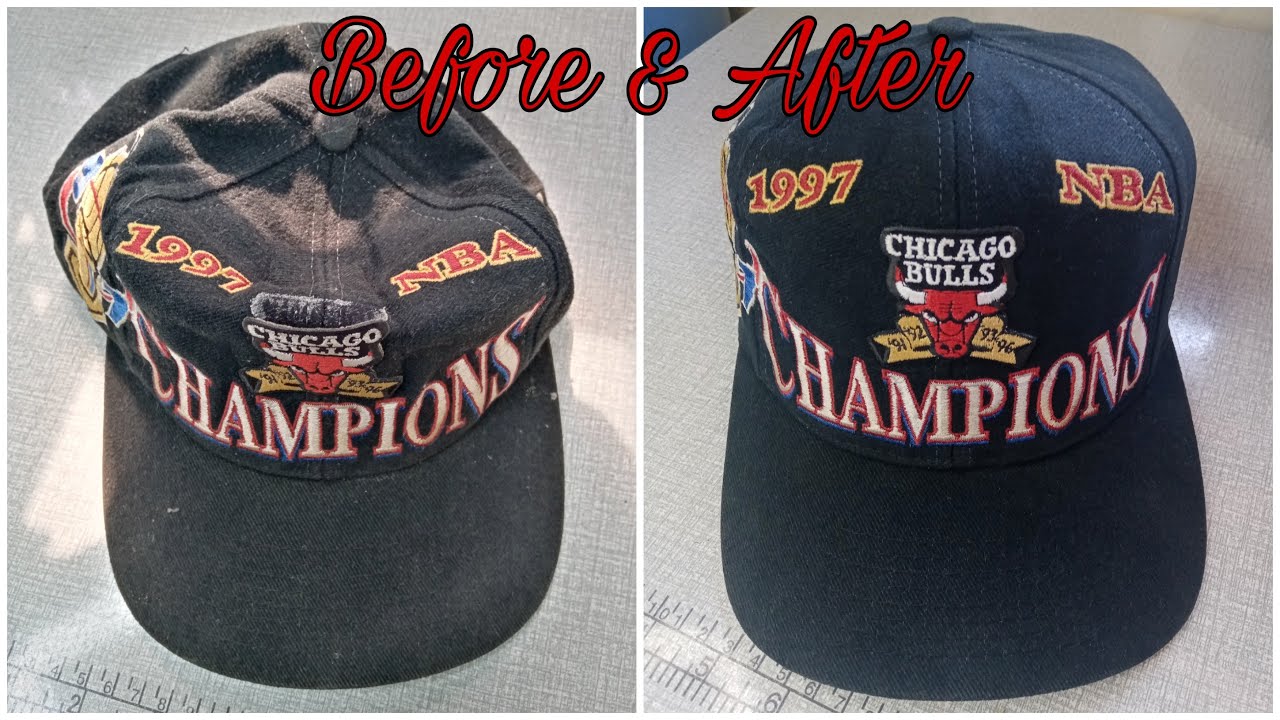 Vintage Chicago Bulls 1997 championship snapback cap restoration