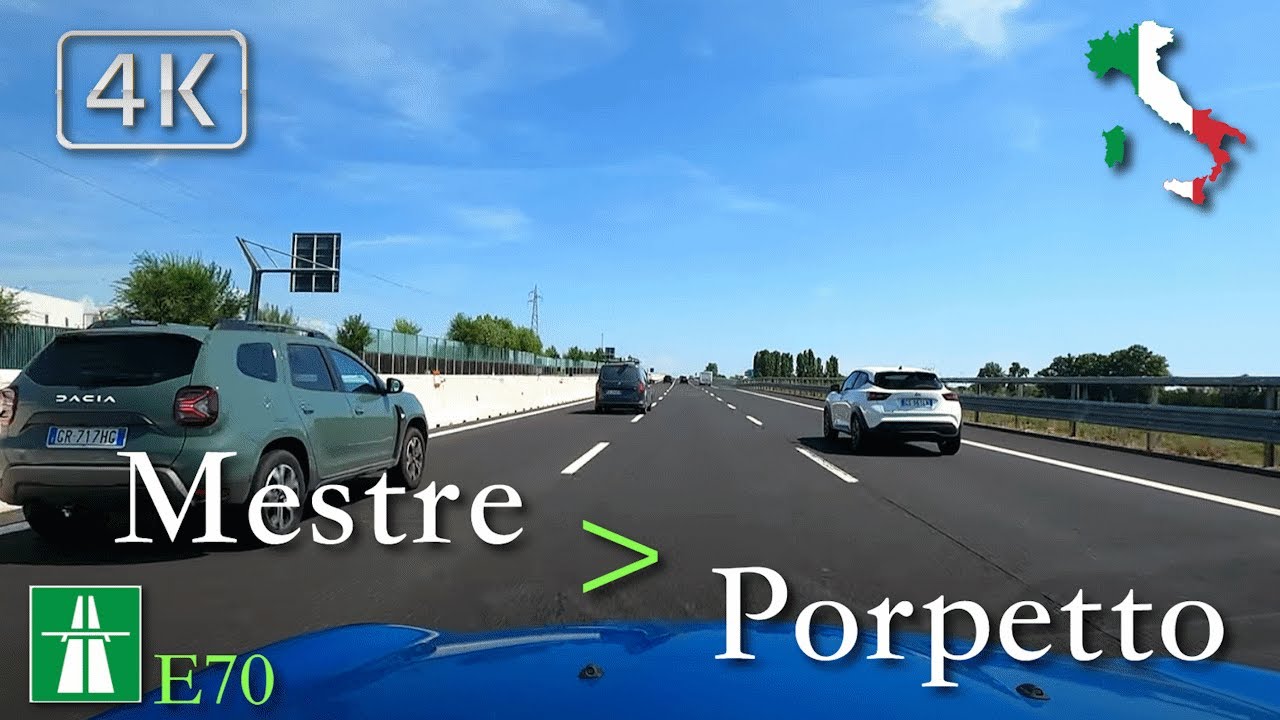 ASMR Highway Drive (Veneto), Italy [E70 | Mestre ⩾ Porpetto] 🌞