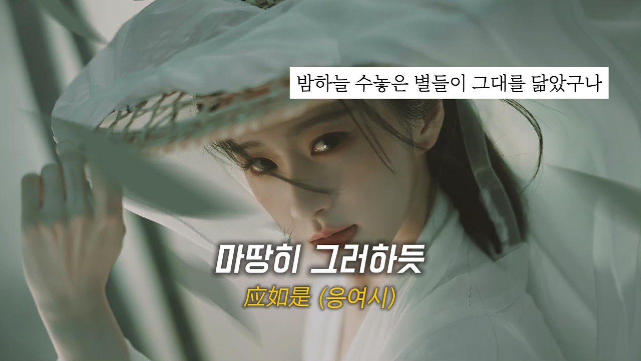 어찌 고운 임 눈가에 구슬 흐르는가ㅣ应如是(응여시/마땅히 그러하듯)_ 王铮亮&黄龄(왕쟁량&황령)ㅣ강호야우십년등 OSTㅣ병음, 해석ㅣAI 번역 참고