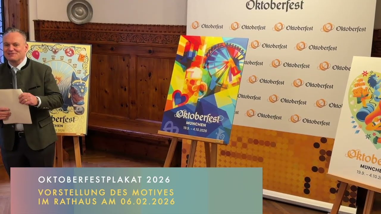 Vorstellung Siegerentwürfe des Oktoberfestplakat 2026 im Münchner Rathaus (Wiesnplakat 2026)