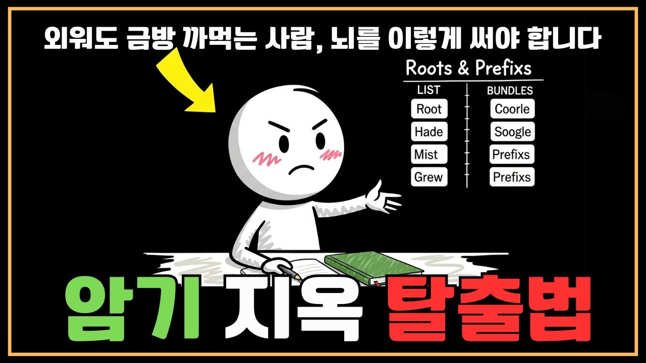 “단어 100개?하루면 됩니다 그루핑 암기법이면 하루면 됩니다”“외워도 금방 까먹는 사람뇌과학 기반 암기법, 그루핑으로 기억력 3배 상승 암기 지옥 탈출!공부해도 기억이 안 날 때
