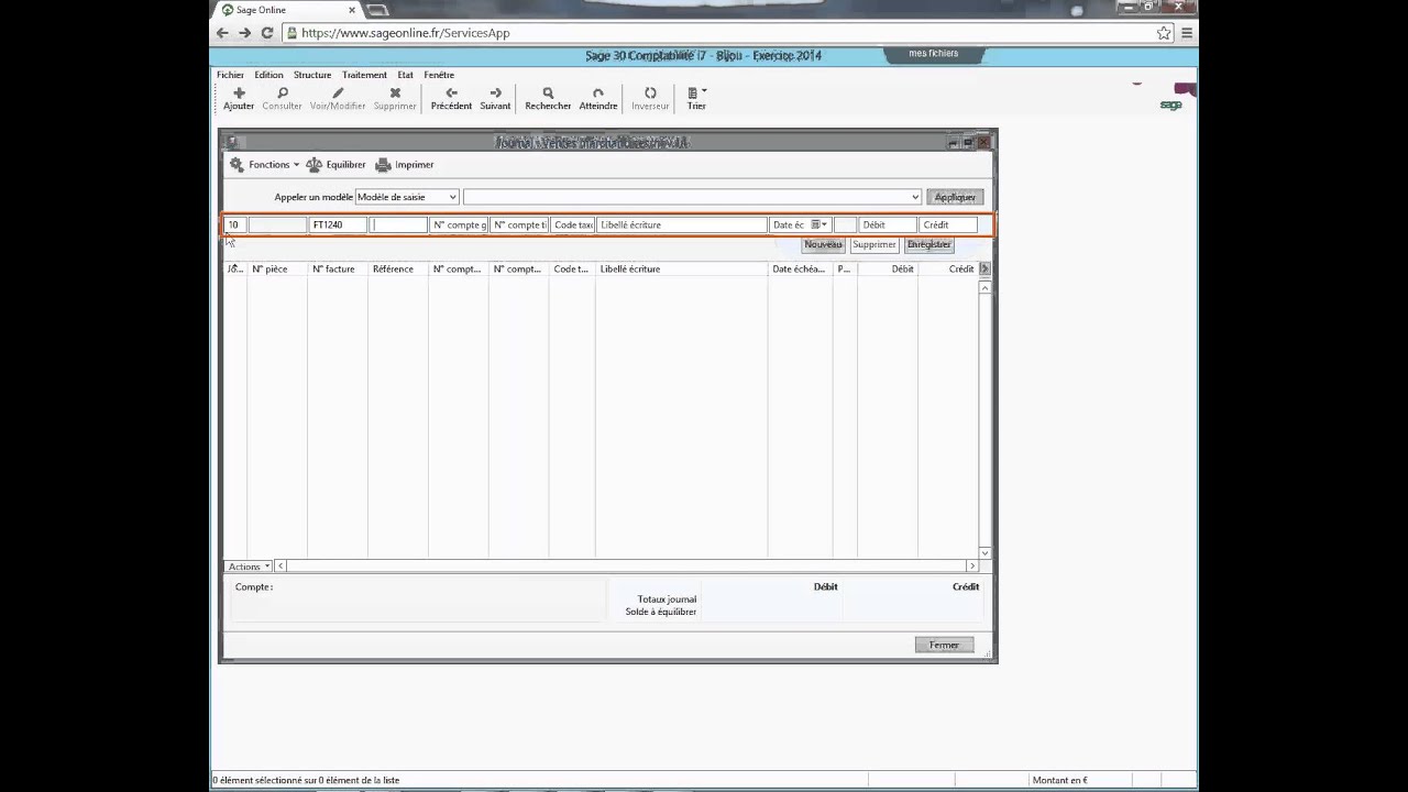 Sage Comptabilit&eacute; Online : comment saisir une &eacute;criture ?