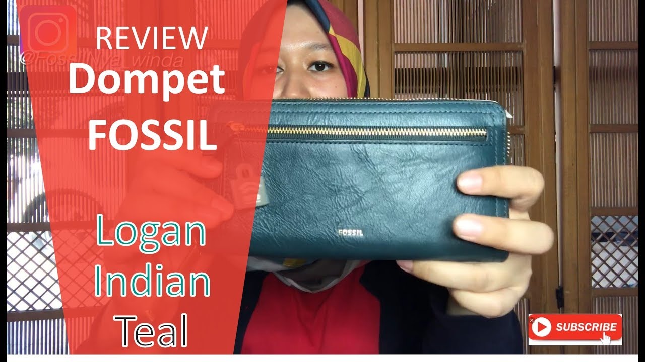 Review Dompet Fossil Logan Indian Teal