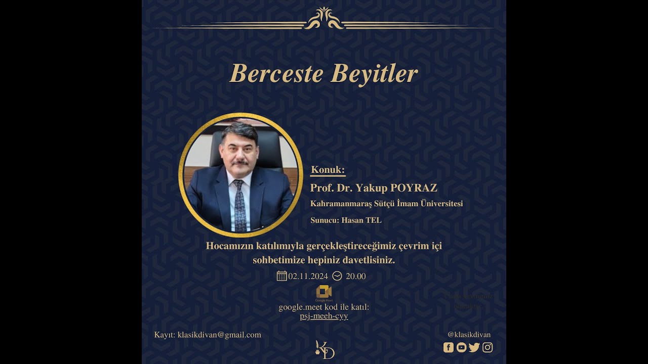Prof  Dr. Yakup Poyraz-Berceste Beyitler