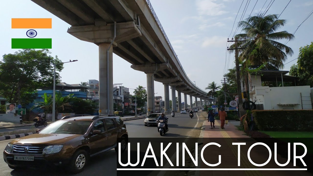 walking tour in india, Ettumanoor-Ernakulam road,chambakkara bridge, Kochi city Kerala 2021