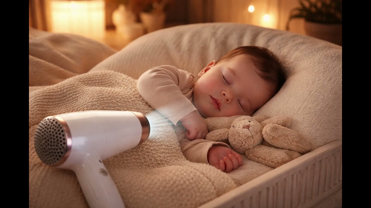 2 Hours Hair Dryer Sound for Baby Sleep | White Noise ASMR for Calm & Deep Sleep
