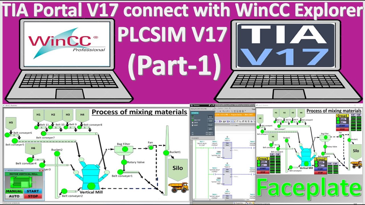 TIA Portal V17 connect with WinCC Explorer V7.5 mixing process part-1