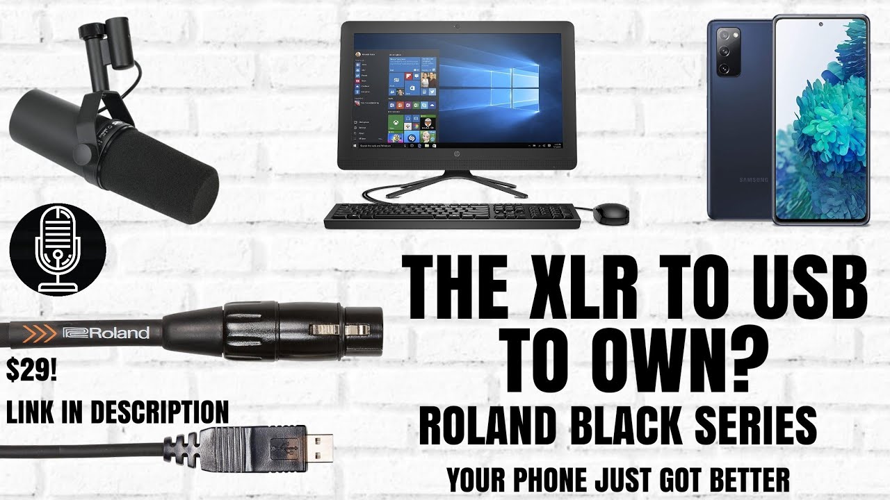 Подключить Shure SM7B напрямую к телефону или планшету? Кабель Roland Black Series XLR &mdash; USB