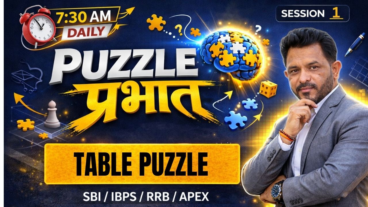 Puzzle Prabhat | Table Puzzle | Bank Level Reasoning | Session 1 #BankingPuzzles