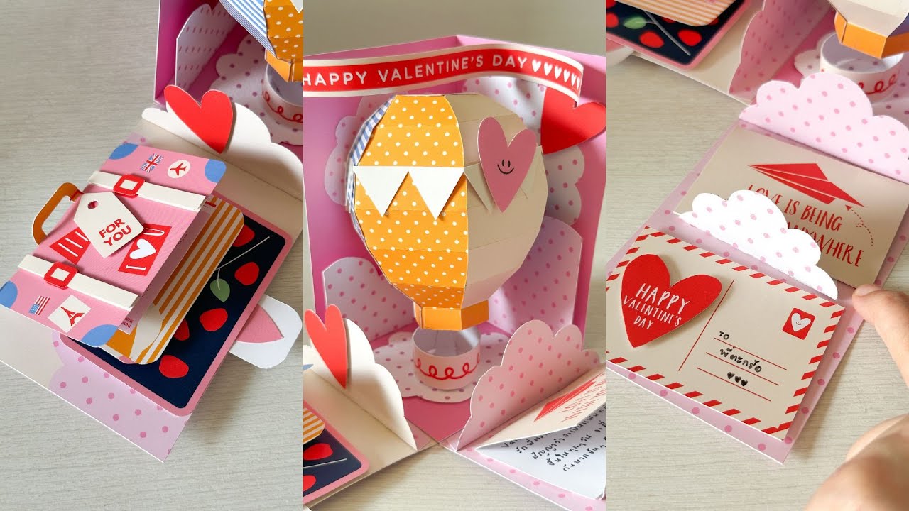Exploding Box Gift Hot Air Balloon Card, Birthday Gift Idea, DIY Handmade Valentine Gift