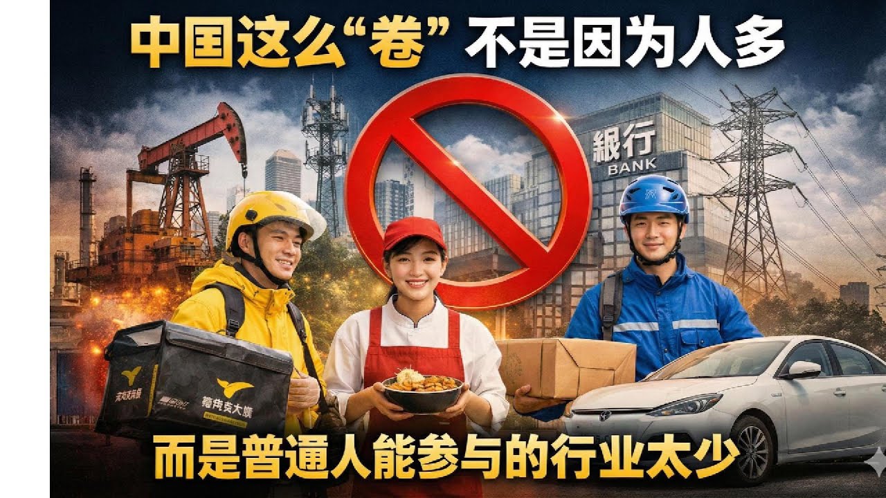 中国之所以这么“卷”，不是因为人多，而是因为能让普通人参与的行业太少