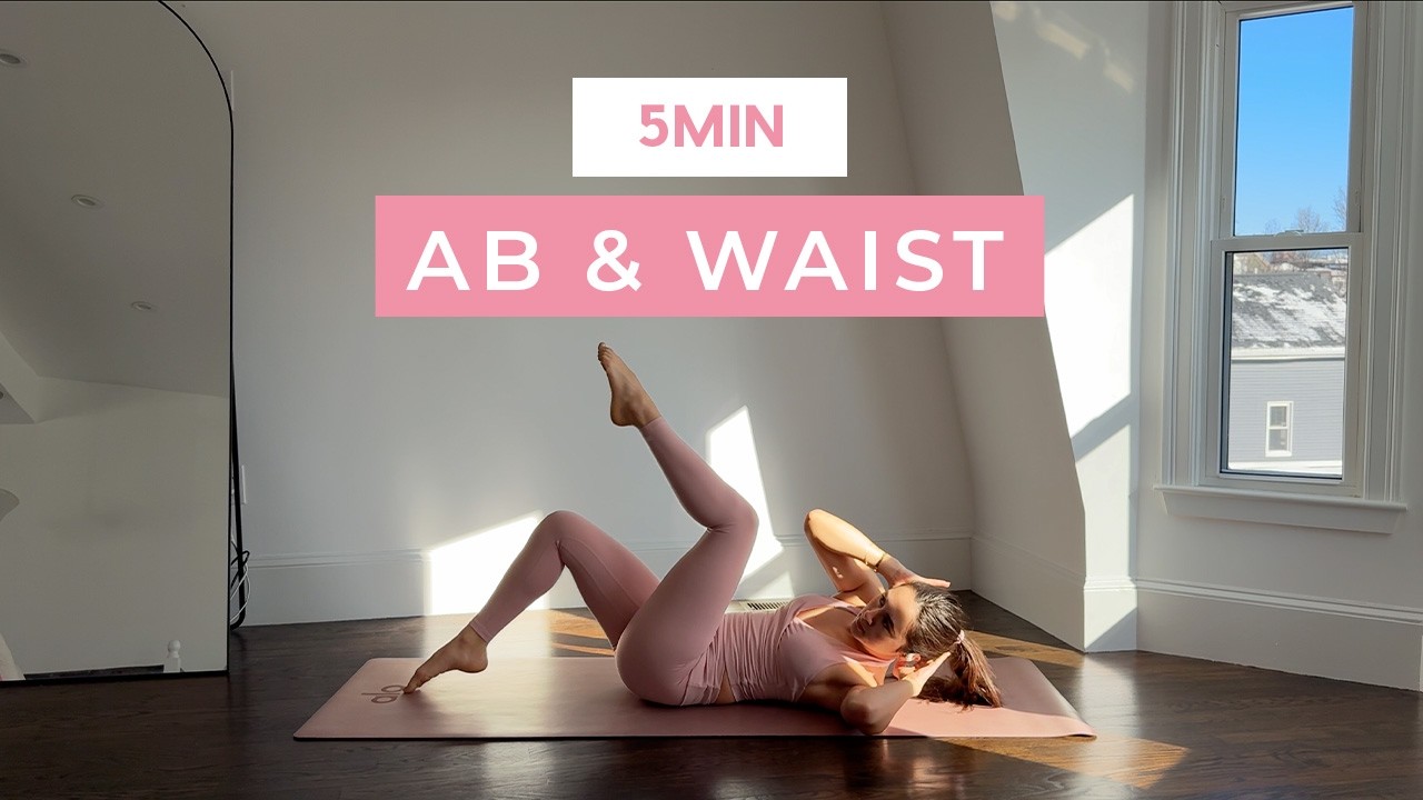 5MIN Toned Abs & Waist | At Home Pilates - Beginner Friendly