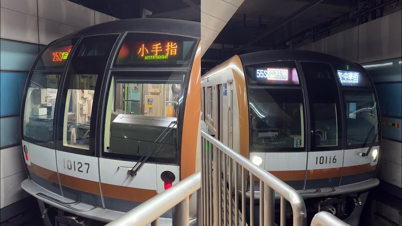 東京メトロ10000系16F・27F横浜駅すれ違い