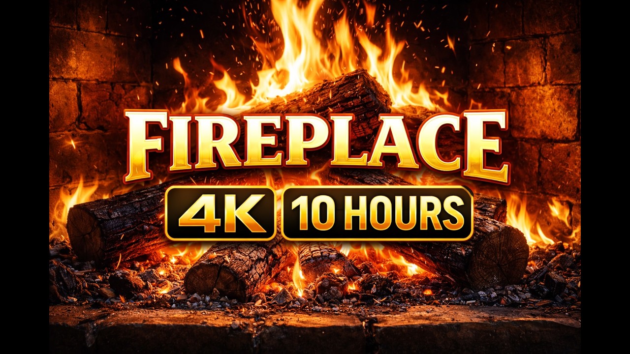 🔥 Cozy Fireplace 4K (10 HOURS). Fireplace with Crackling Fire Sounds. Crackling Fireplace 4K