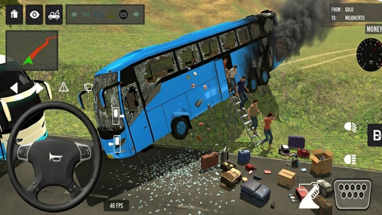 Indonesia Bus Simulator High Speed 😱 Driving Gone Wrong! 💥 Bus Ke Sheeshe Toot Gaye Part-46 #BUSSID 