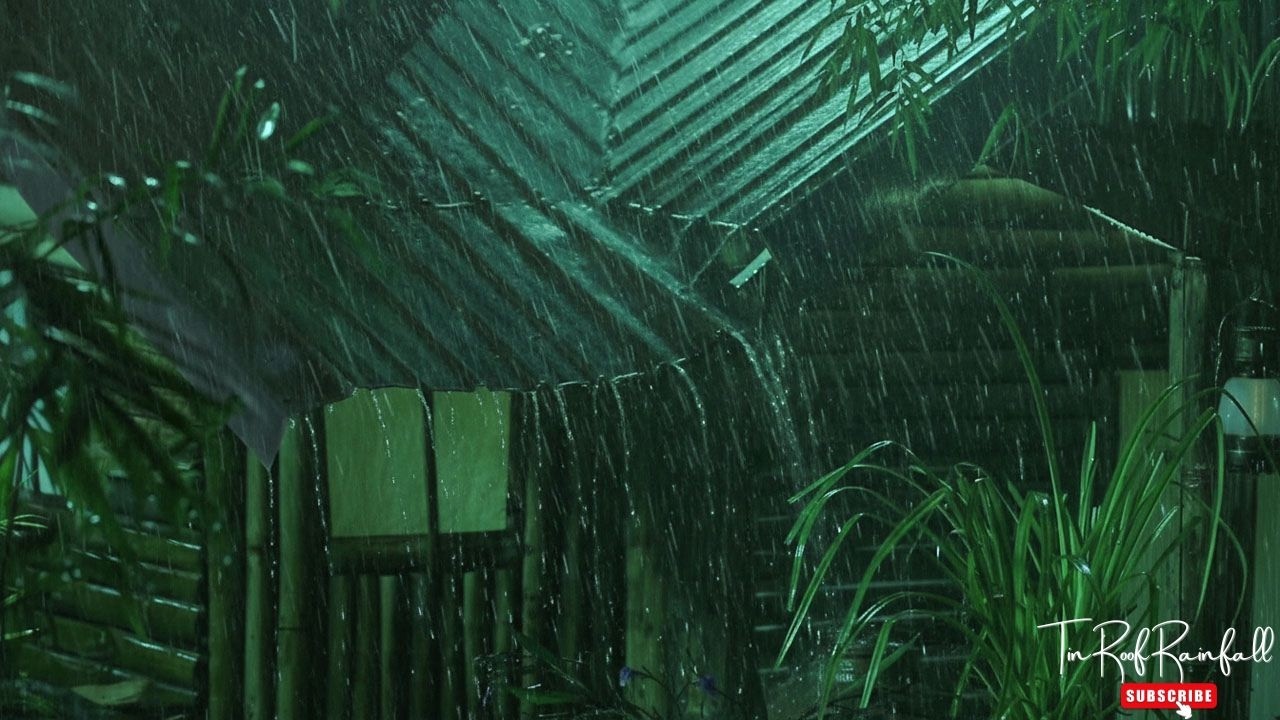 🌩️ Night Thunderstorm on the Rooftop | Gentle Rain Sounds to Beat Sleepless Nights