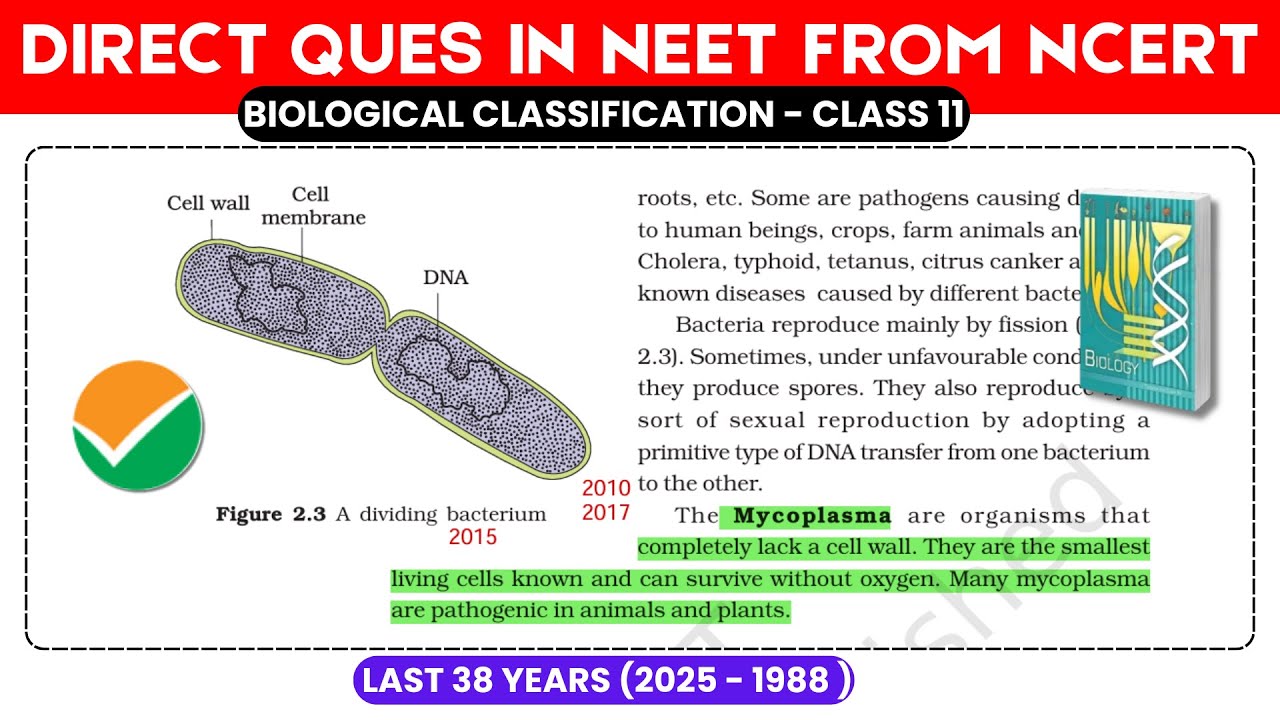 Biological classification neet pyq's from ncert | Class 11 biology | NEET 2026 | vermastudy