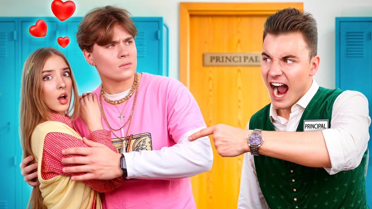 Neues Mädchen verliebt sich in den Schuldirektor-Sohn! Erster Tag an strenger Schule