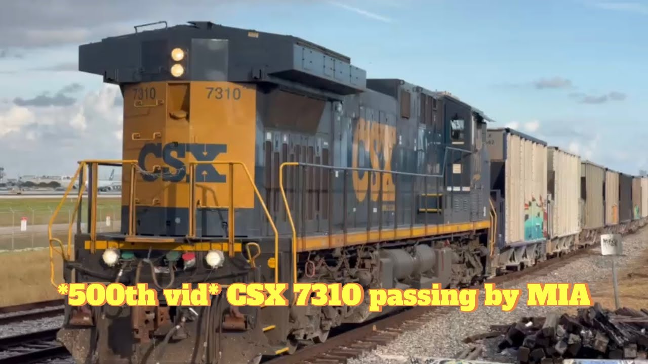 *500th video* CSX 7310 Diesel Locomotive passing by Miami!