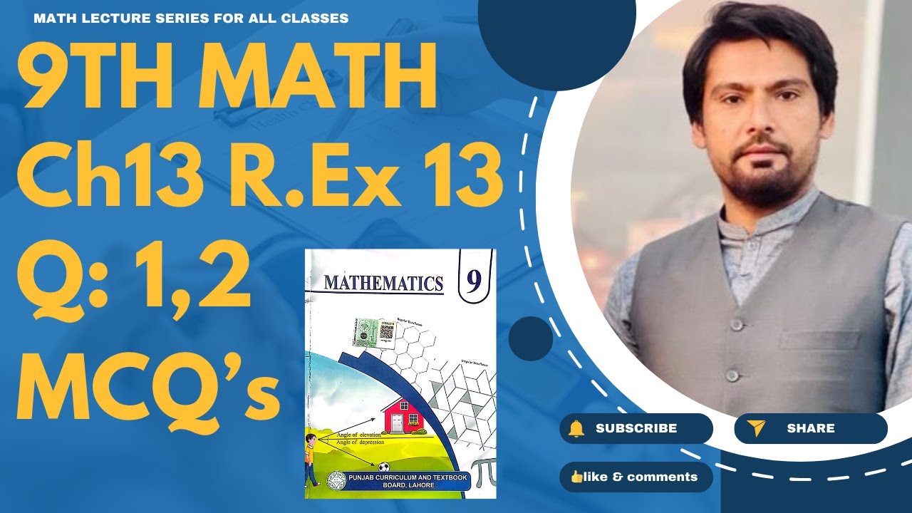 9Th Class Math Chapter 13 Review Exercise 13 Question 1,2