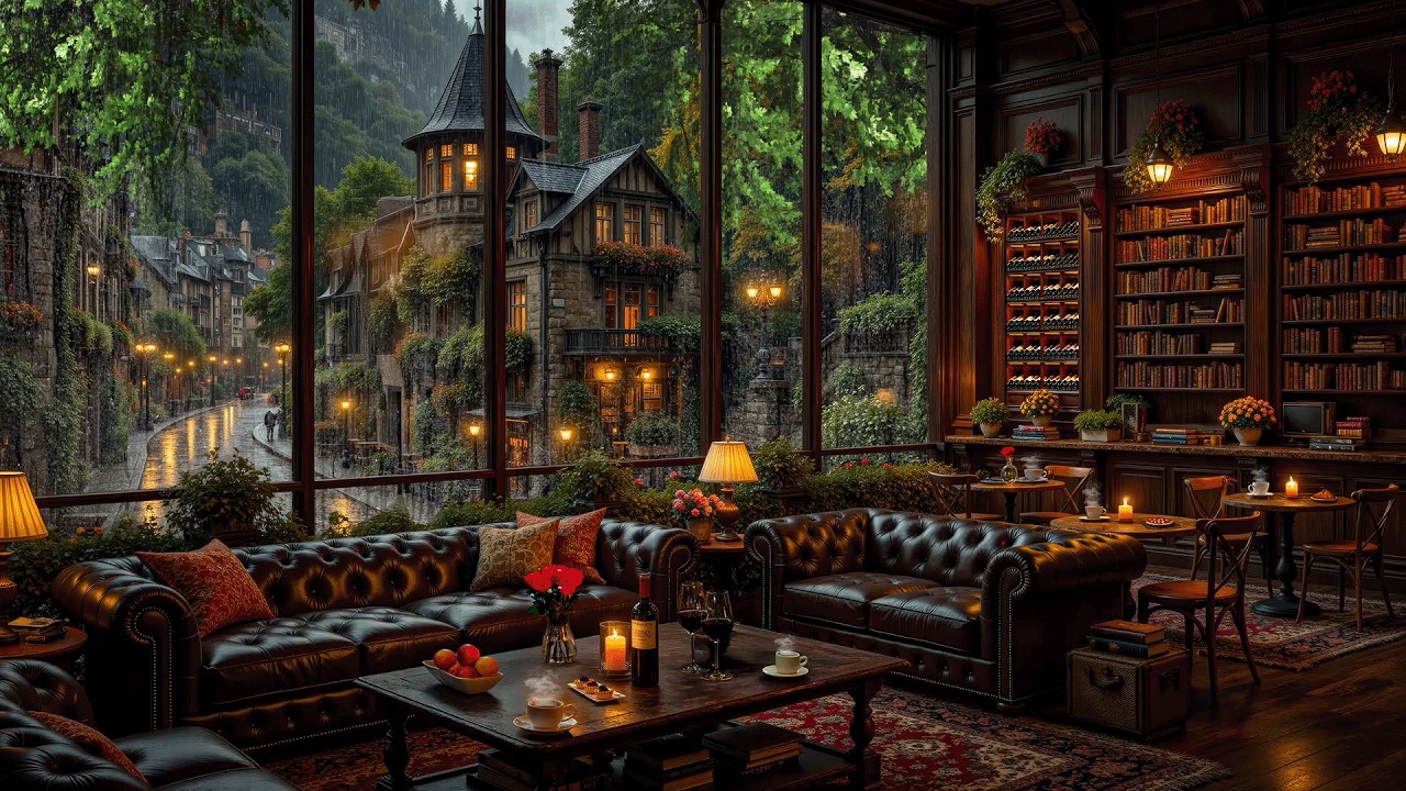 Calm February Rainy Day ☕ Cozy Coffee Shop Ambience with Relaxing Jazz for Work and Study