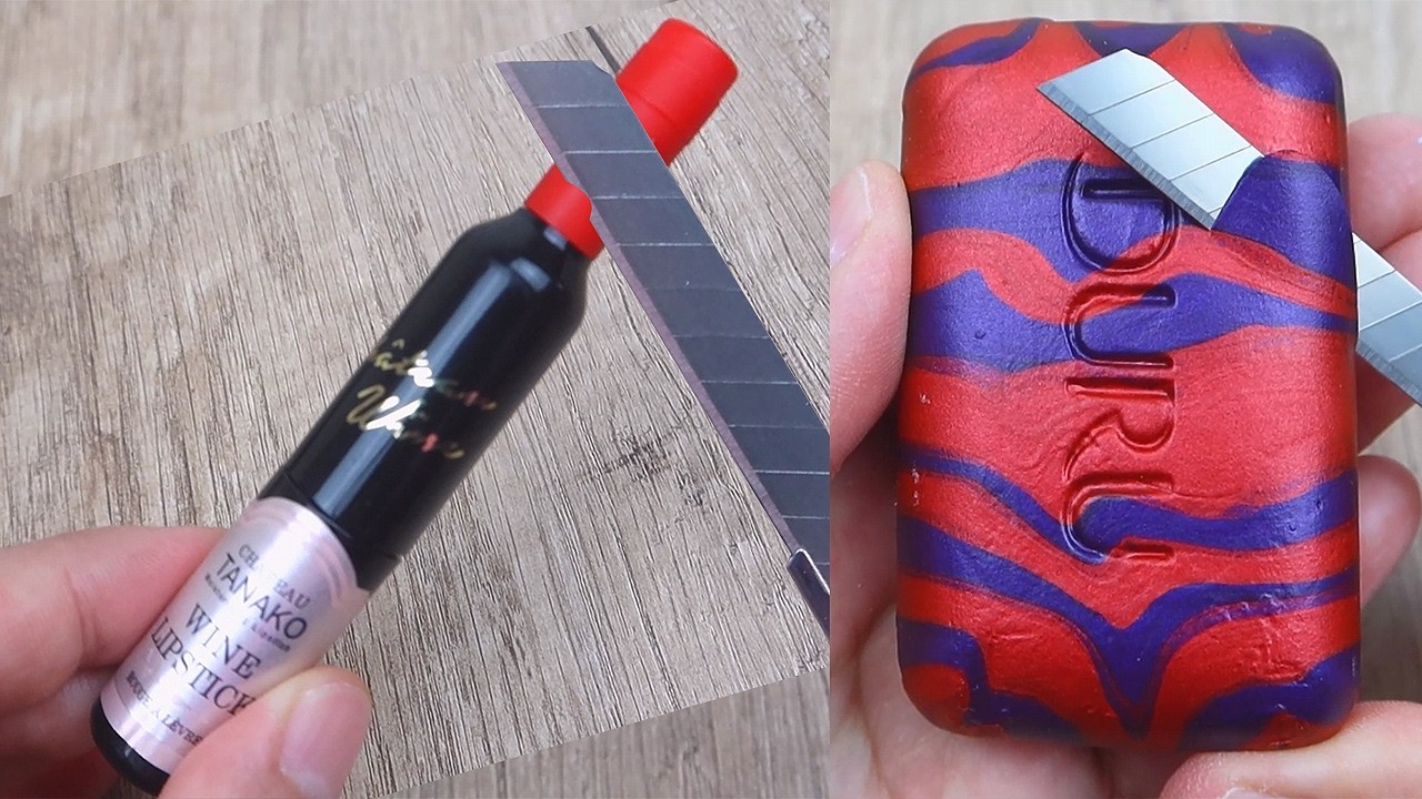 Relaxing Soap Cutting ASMR. Satisfying Soap and lipstick cutting. Corte de jabón - 1221