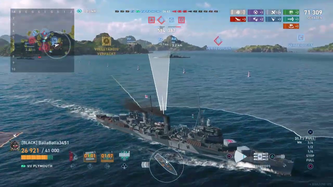 World of Warships: Legends: Plymouth mit Superladung u. chrombeschichteten Läufen
