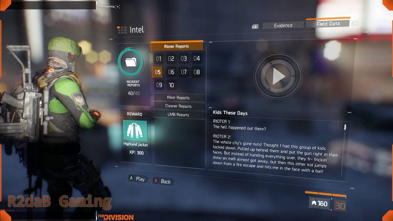 The Division Rioter Incident Reports AUDIO