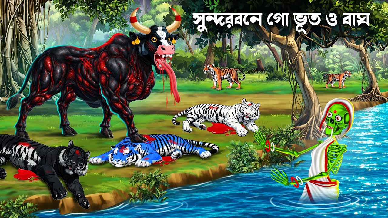 সুন্দরবনে গো ভূত ও বাঘ | Sundarbone Go Bhut O Bagh | Sundarbon Cartoon | Bhuter Cartoon |
