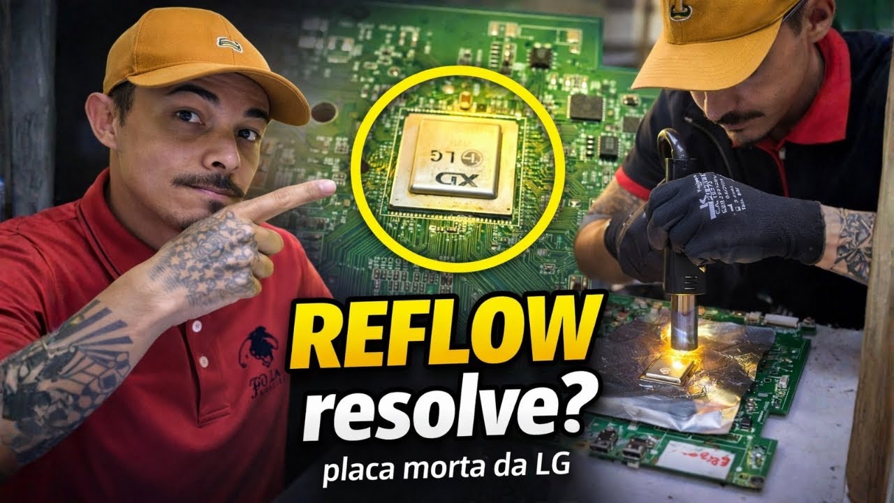 Placa principal morta? Reflow no processador LG — método rápido de bancada