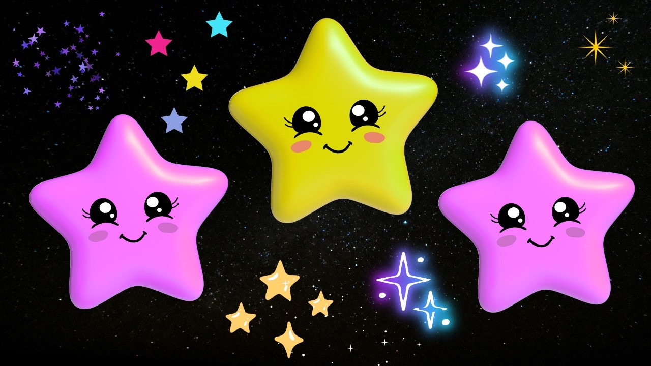 Twinkle Twinkle Little Star🌟Glitter Galaxy Happy Kids Nursery Rhyme Song / Sing Along Star Music✨