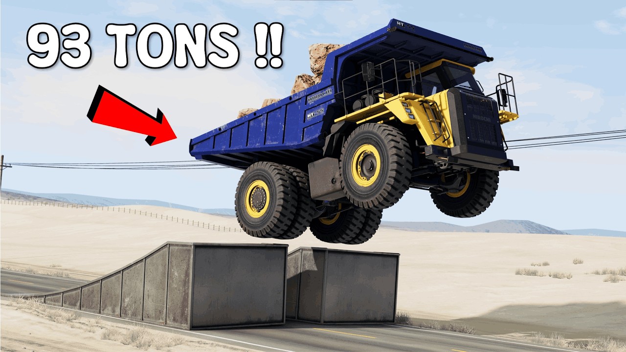 FULLY LOADED VS EMPTY DUMP TRUCK: WHICH ONE SURVIVES 10 MASSIVE RAMPS? | BeamNG.Drive