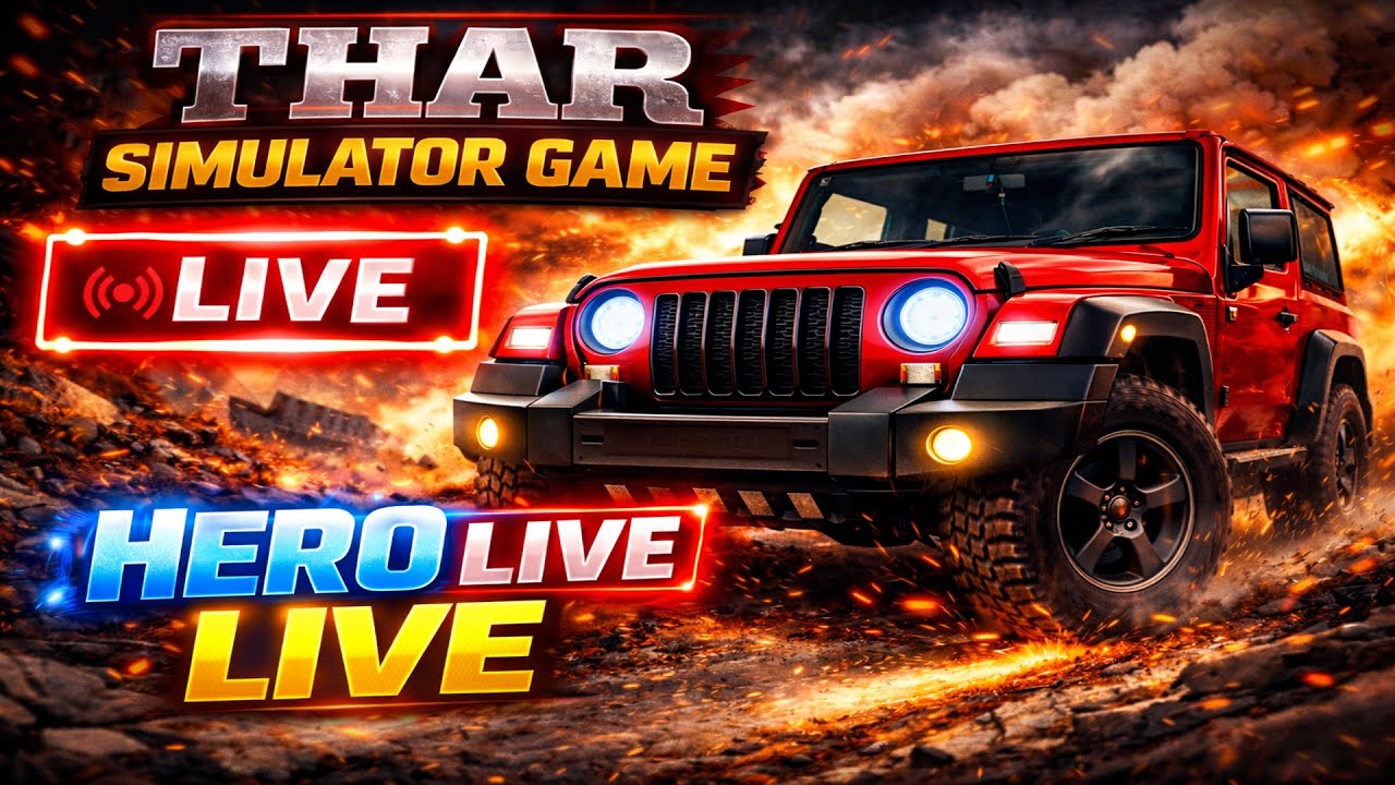 🔴 LIVE Thar Simulator Game 🚗 | Realistic Offroad Driving | HERO LIVE