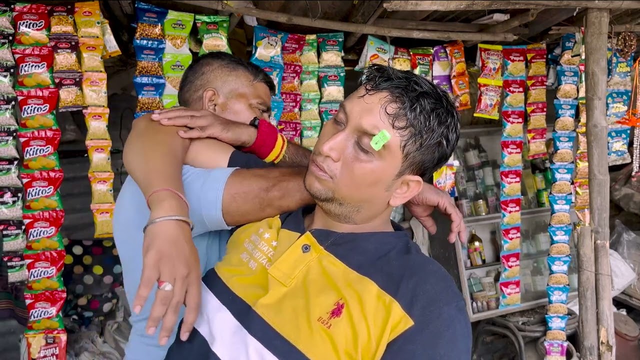 Intense Acupressure Massage and Face Cleaning By Street Barber