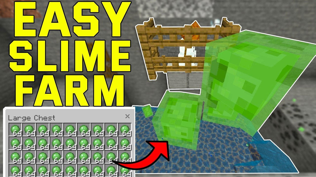 Простая ферма слаймов для Minecraft Bedrock 1.21+ (Bedrock, MCPE, PS4, Xbox)