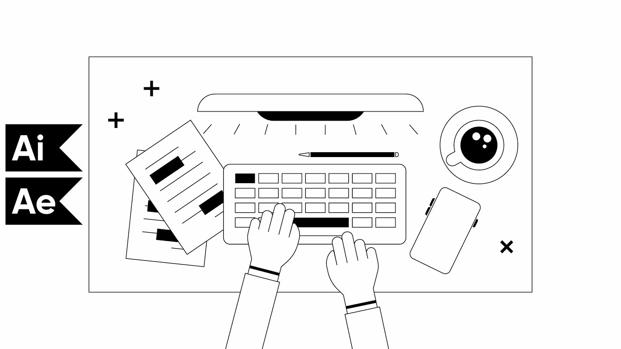 Typing Hands / Illustrator and After Effects TUTORIAL