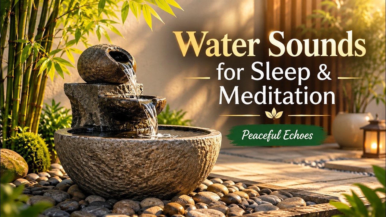 Relaxing Zen Garden Fountain Sounds | Water Sounds for Sleep & Meditation | Peaceful Echoes