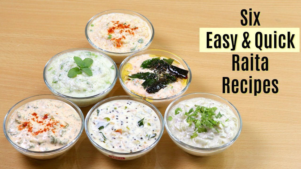 ६ आसान और झटपट रायता | 6 Easy and Quick Raita Recipes | Raita Recipe | KabitasKitchen