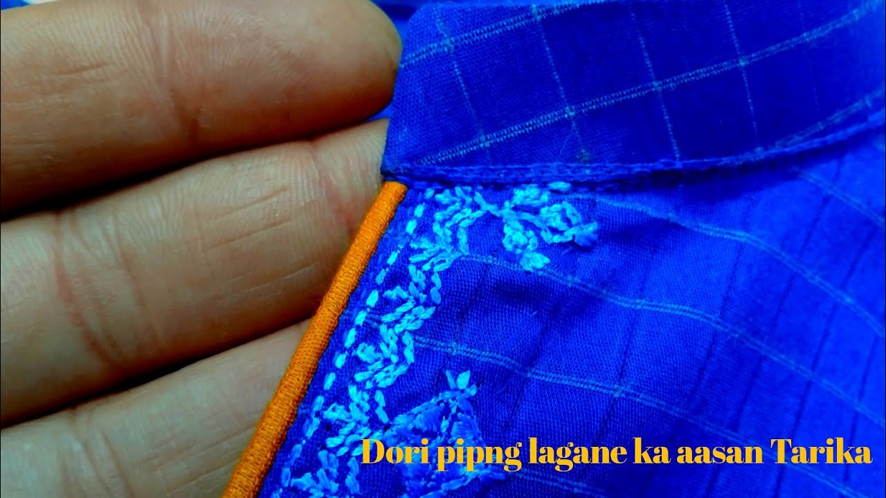 V Collar neck design cutting and stitching|| gala ma Dori pipng lagane ka Tarika|| kurti neck design