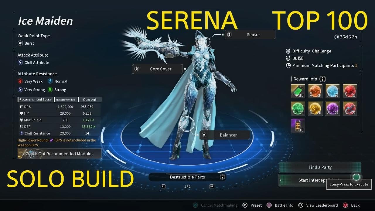 ICE MAIDEN CHALLENGE (TOP 100) Solo, Serena Build - The First Descendant